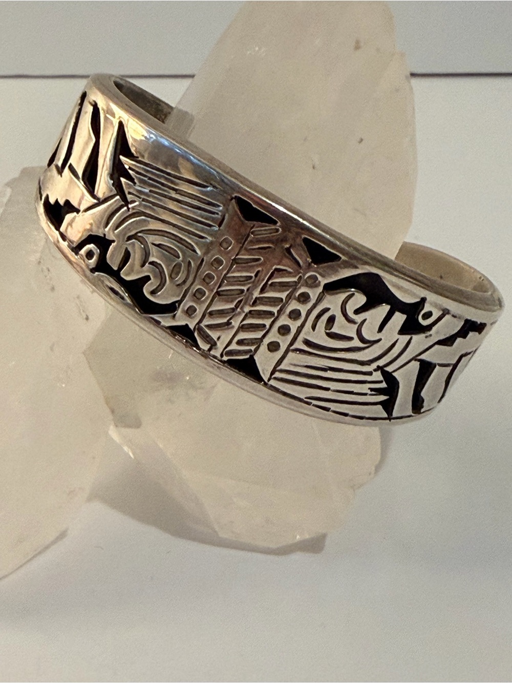 *VINTAGE* Taxco Mexico Signed Heavy Sterling Silver 925 Wide Cuff Bracelet